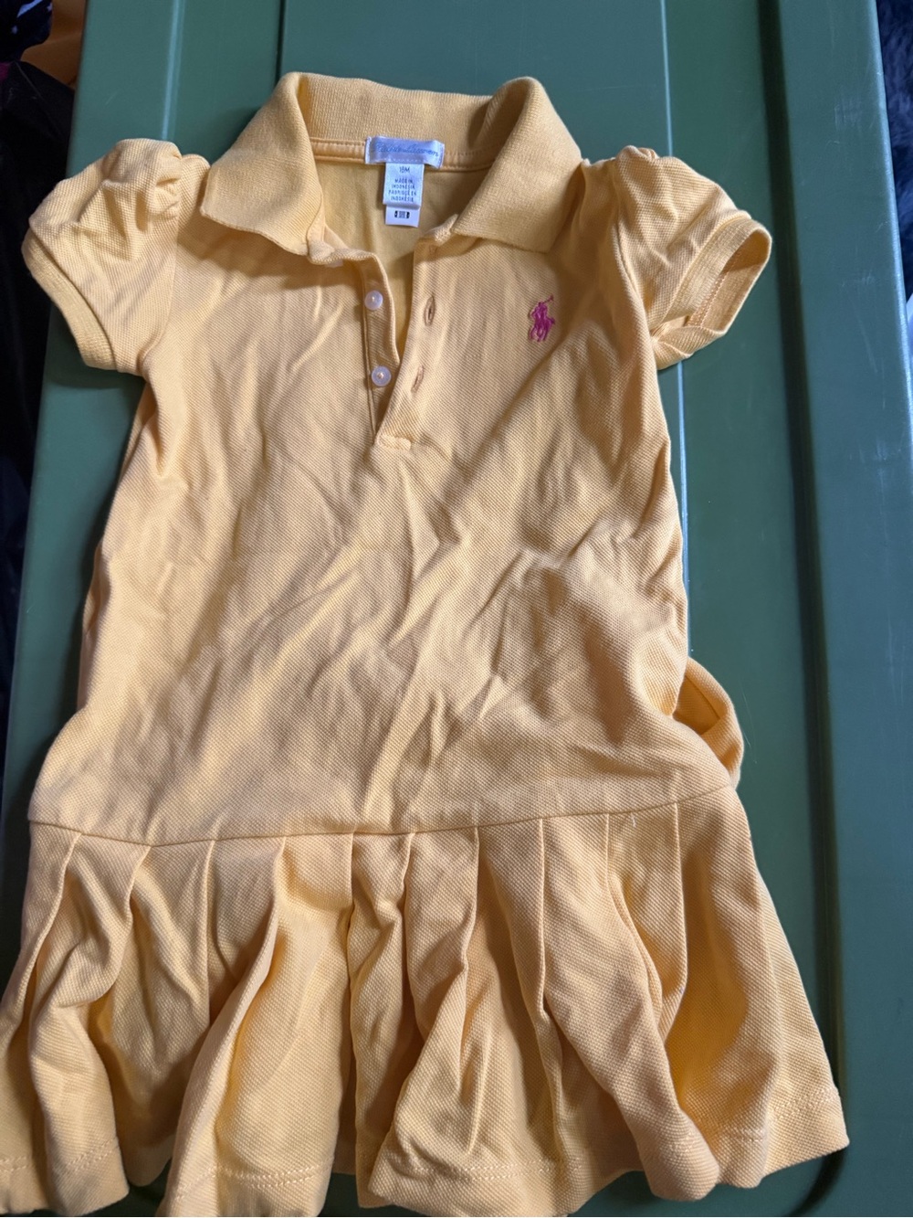 Ralph Lauren Yellow Polo Dress with Pink Pony